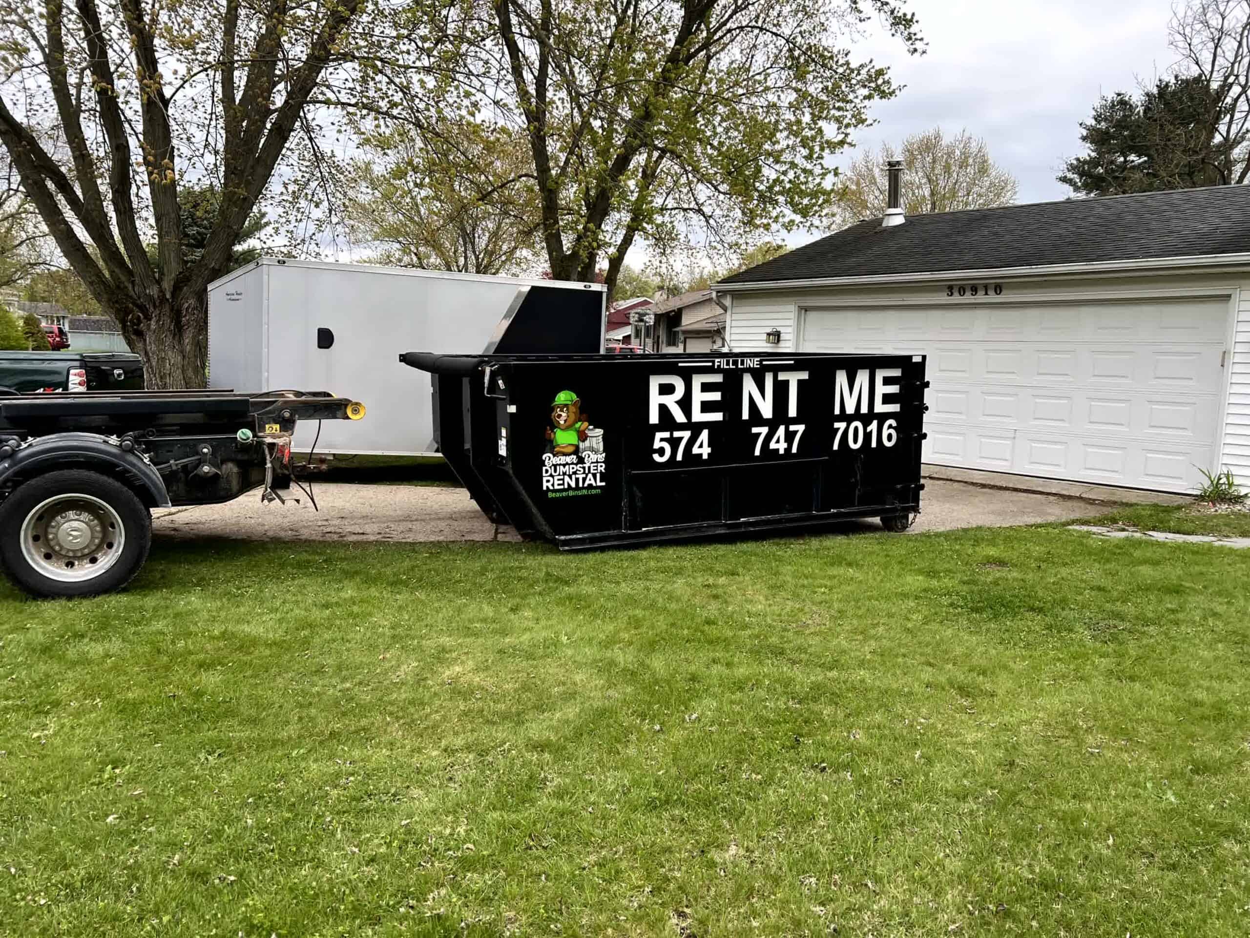beaver bins goshen How Much Weight Can a Dumpster Rental Hold Everything You Need to Know scaled - Beaver Bins Large roll-off dumpster for waste disposal at a construction site, ready for use